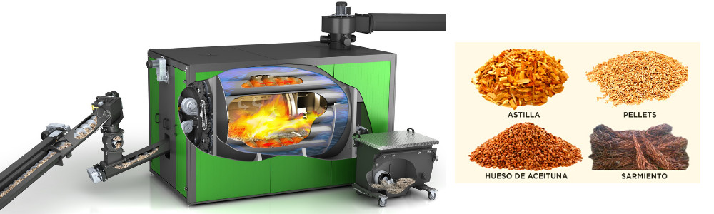 Calderas policombustible Heizomat. Robustez para grandes consumos.