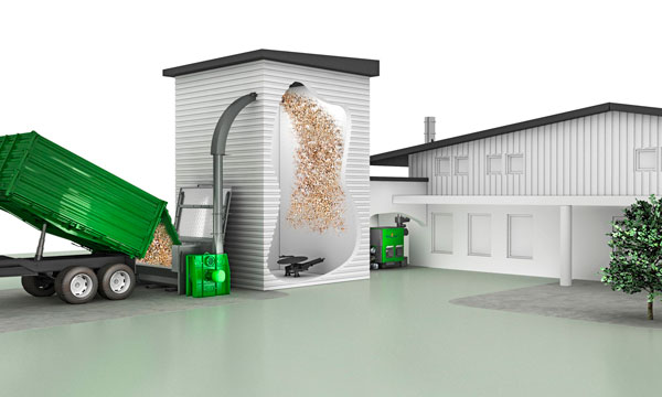 Heizomat. Silo vertical con soplador