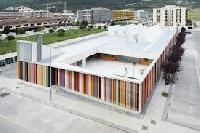 Vista desde la altura de la arquitectura del edificio