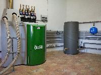 Caldera de pellet + silo textil +depósito de ACS de acero inoxidable de 200 litros de capacidad